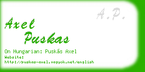 axel puskas business card