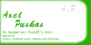 axel puskas business card
